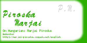 piroska marjai business card